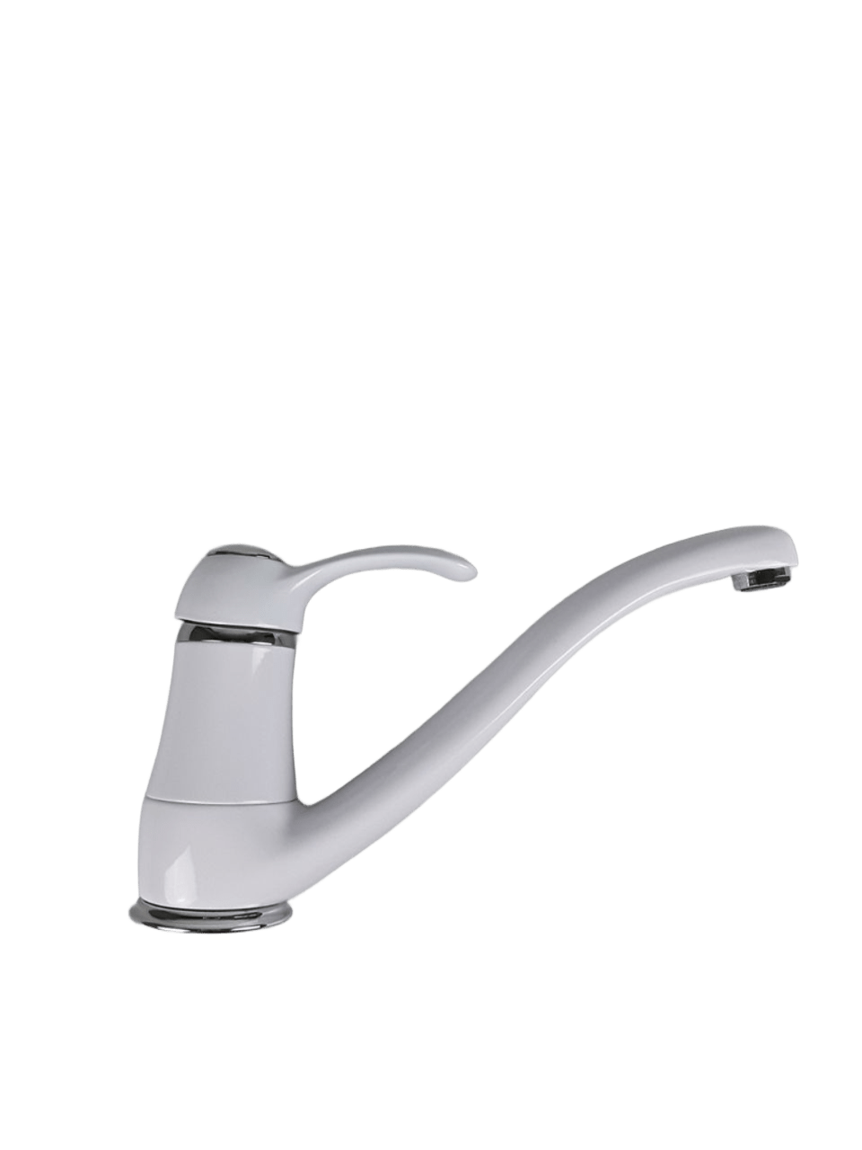 Купить смесители Emmevi Harmony, однорычажный кухонный смеситель с поворотным изливом (излив 22 см), без донного клапана, цвет белый-хром оптом