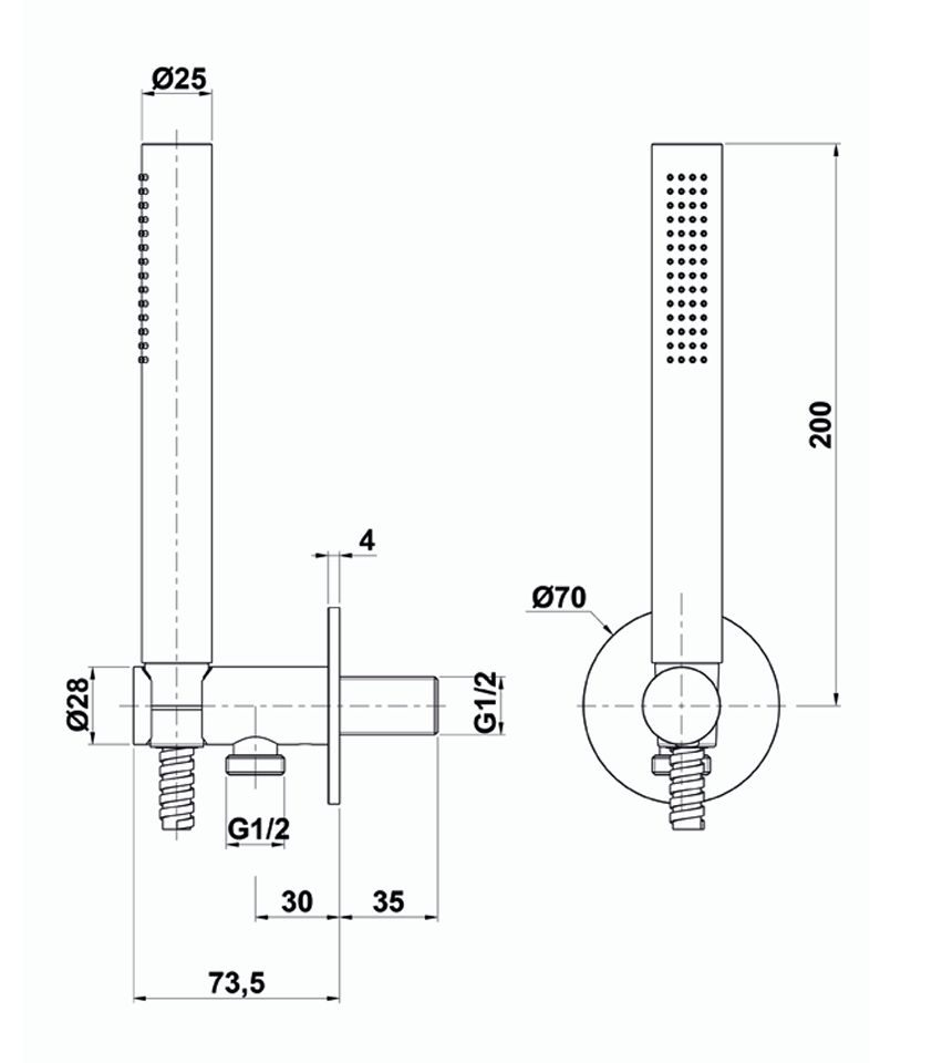 Купить oioli micro, душевой комплект на 2 потребителя: с круглым верхним душем ø25 см, без внут. части, цвет никель оптом