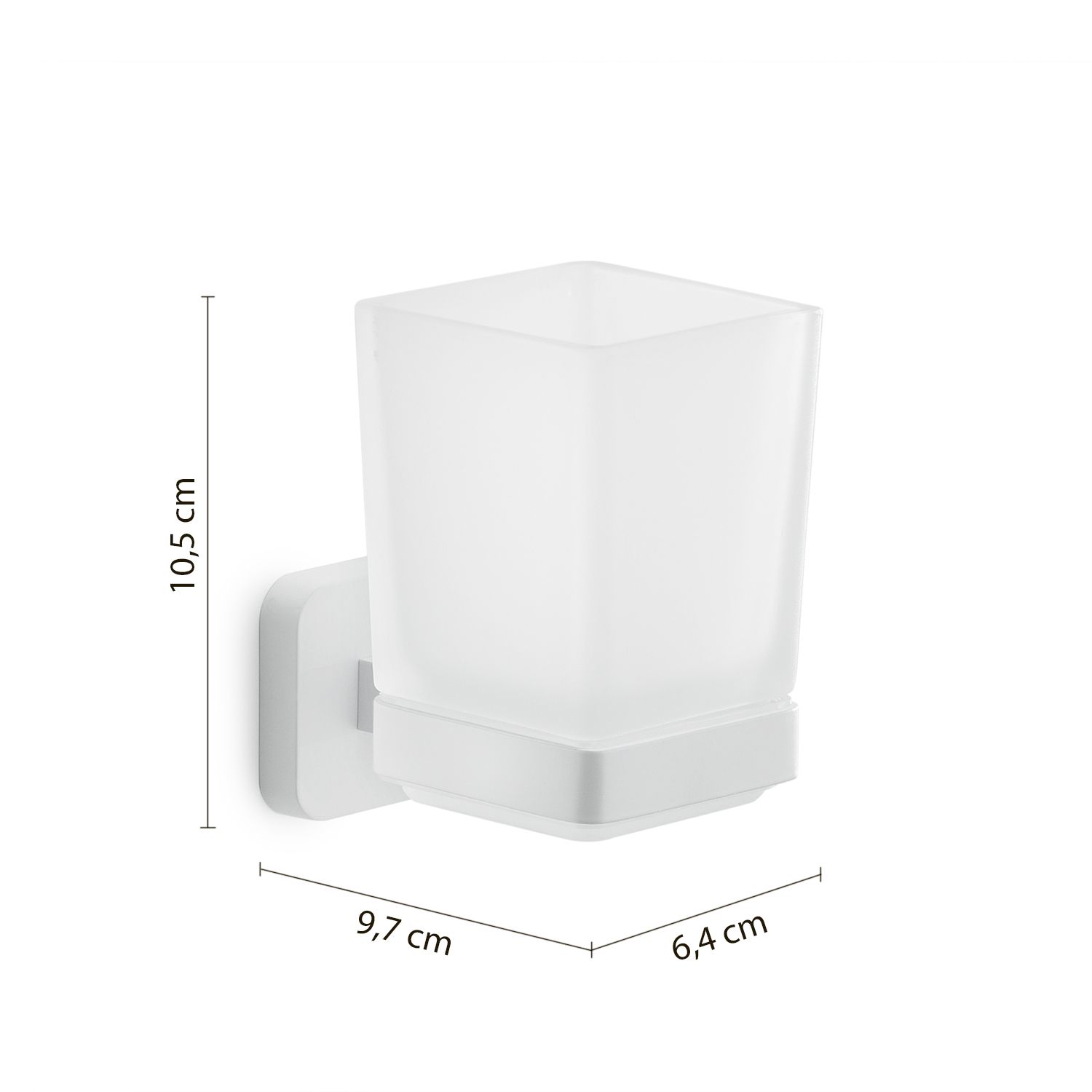 Купить gedy tonga, настенный стеклянный стакан, цвет белый матовый оптом