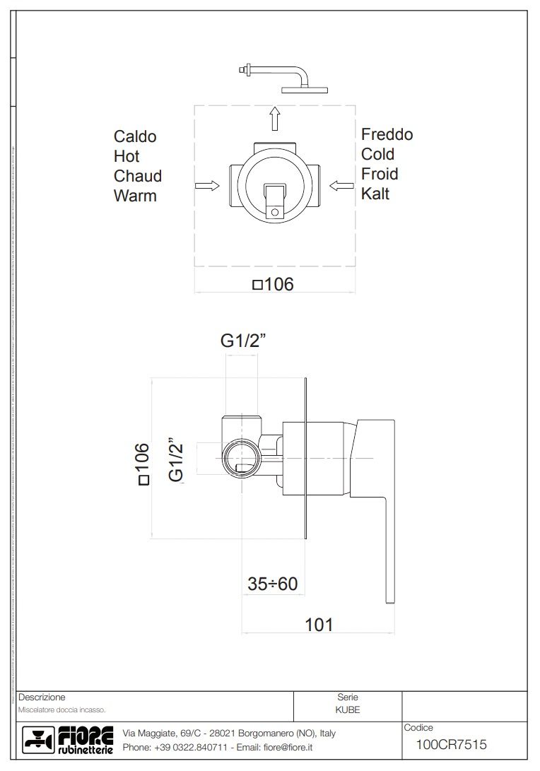 Купить смесители fiore kube, встраиваемый в стену однорычажный смеситель для душа, цвет золото оптом