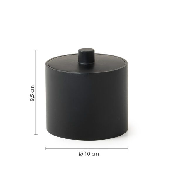 Купить gedy brenda, настольный круглый контейнер с крышкой, цвет черный матовый оптом