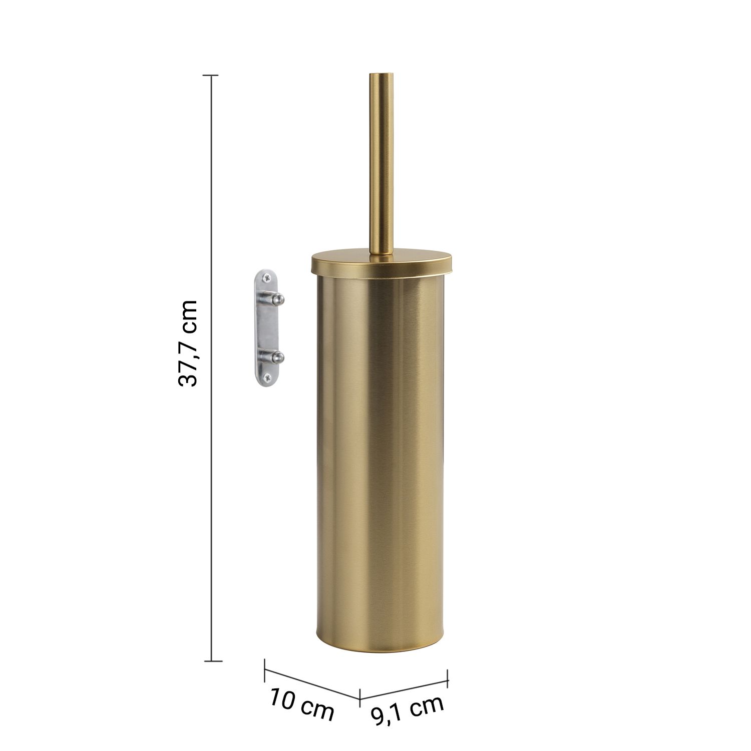 Купить gedy flip, настенный металлический ёрш, цвет матовое золото оптом