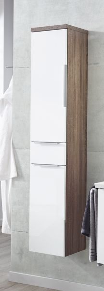 Купить puris swing 120 см левый: тумба (4 ящика), пенал 30 см левый (1 дверь и 1 дверь с корзиной для белья) и белая раковина из мин литья, цвет мебели белый