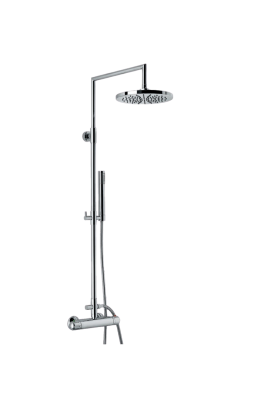 Купить emmevi, душевая колонна 88-125,7 см с термостатом и антикальковым верхним душем ø25 см, цвет хром оптом