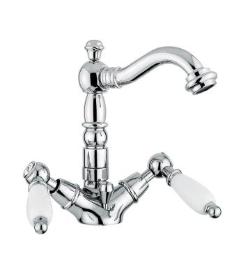 Купить смесители Emmevi Deco Ceramic, двухвентильный смеситель для раковины (излив 14,5 см), с донным клапаном, цвет золото оптом