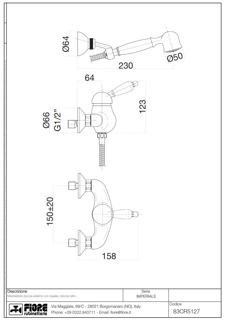 Купить смесители fiore imperiale, однорычажный смеситель для душа, с набором для душа, цвет золото оптом