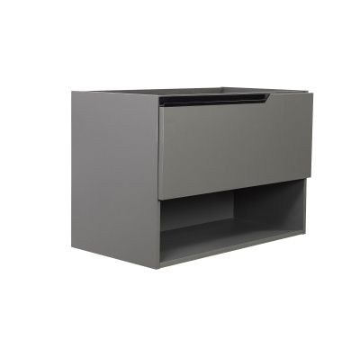 Купить visobath eleven, тумба 80 см, 1 ящик и 1 открытая полка, цвет пепельный матовый лак (ceniza) оптом