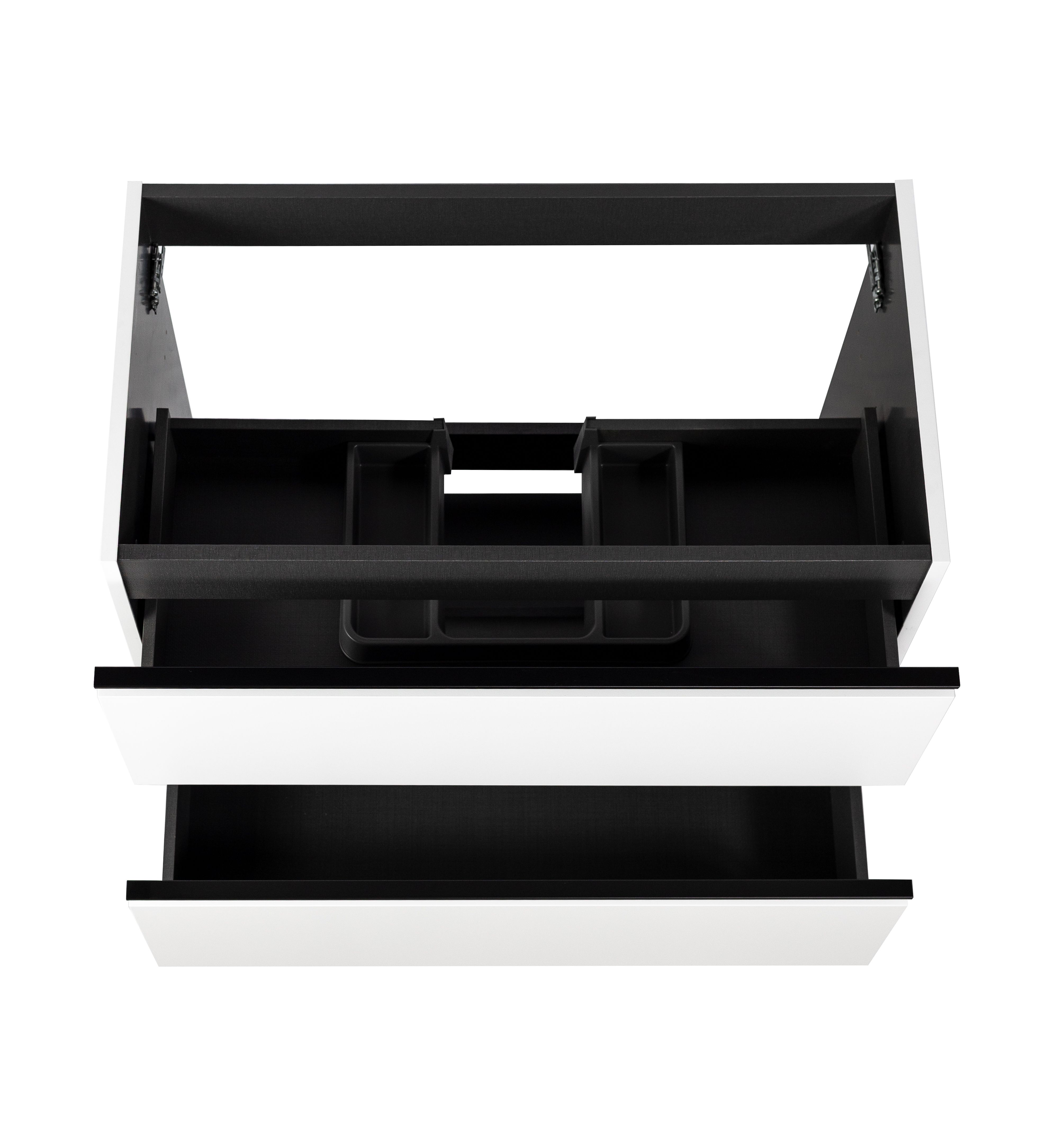 Купить visobath granada, тумба 80 см, 2 ящика c черными ручками, цвет белый матовый лак (b-ada) оптом