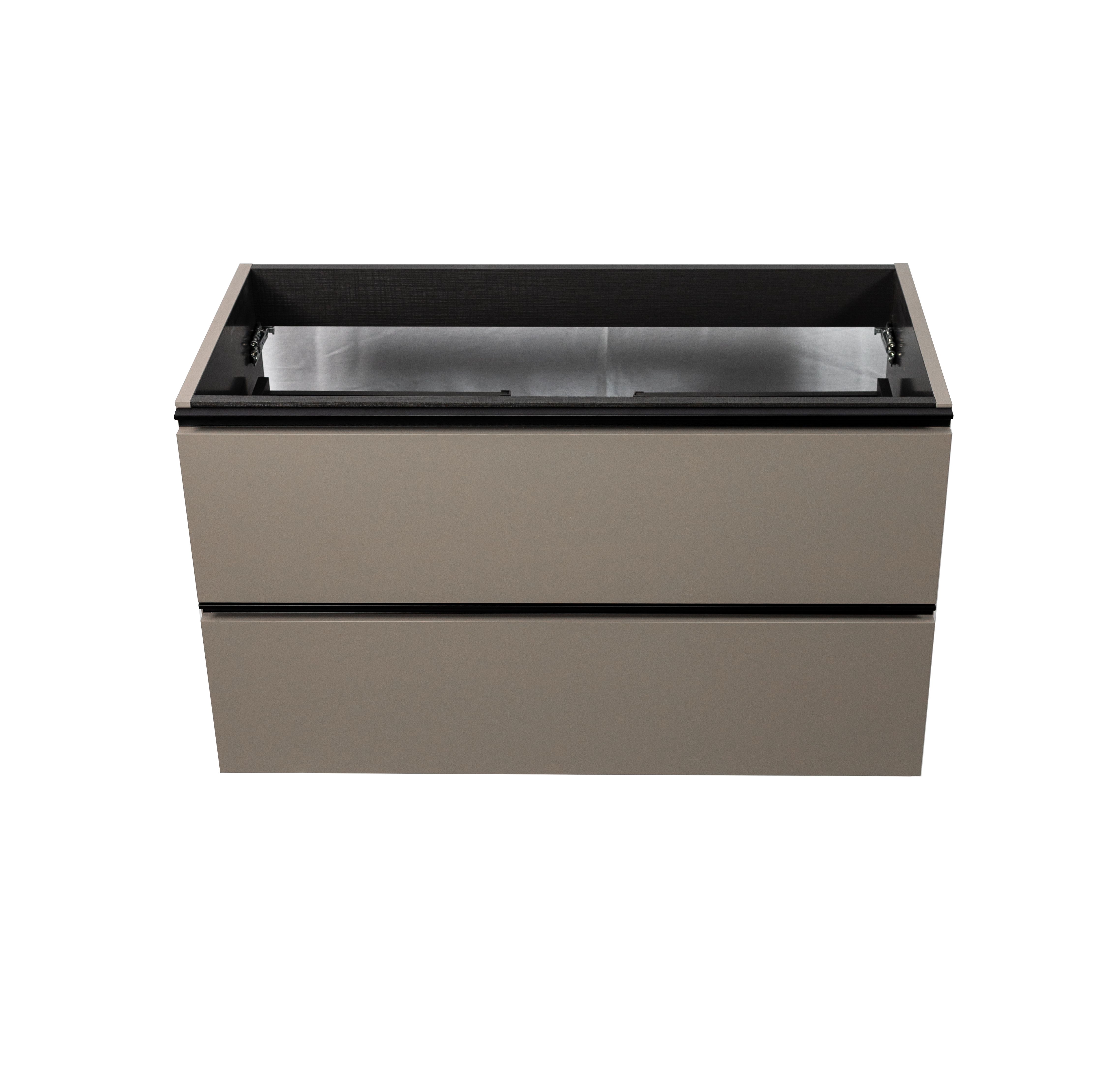 Купить visobath granada, тумба 100 см, 2 ящика c черными ручками, цвет кварцевый матовый лак (quarzo) оптом