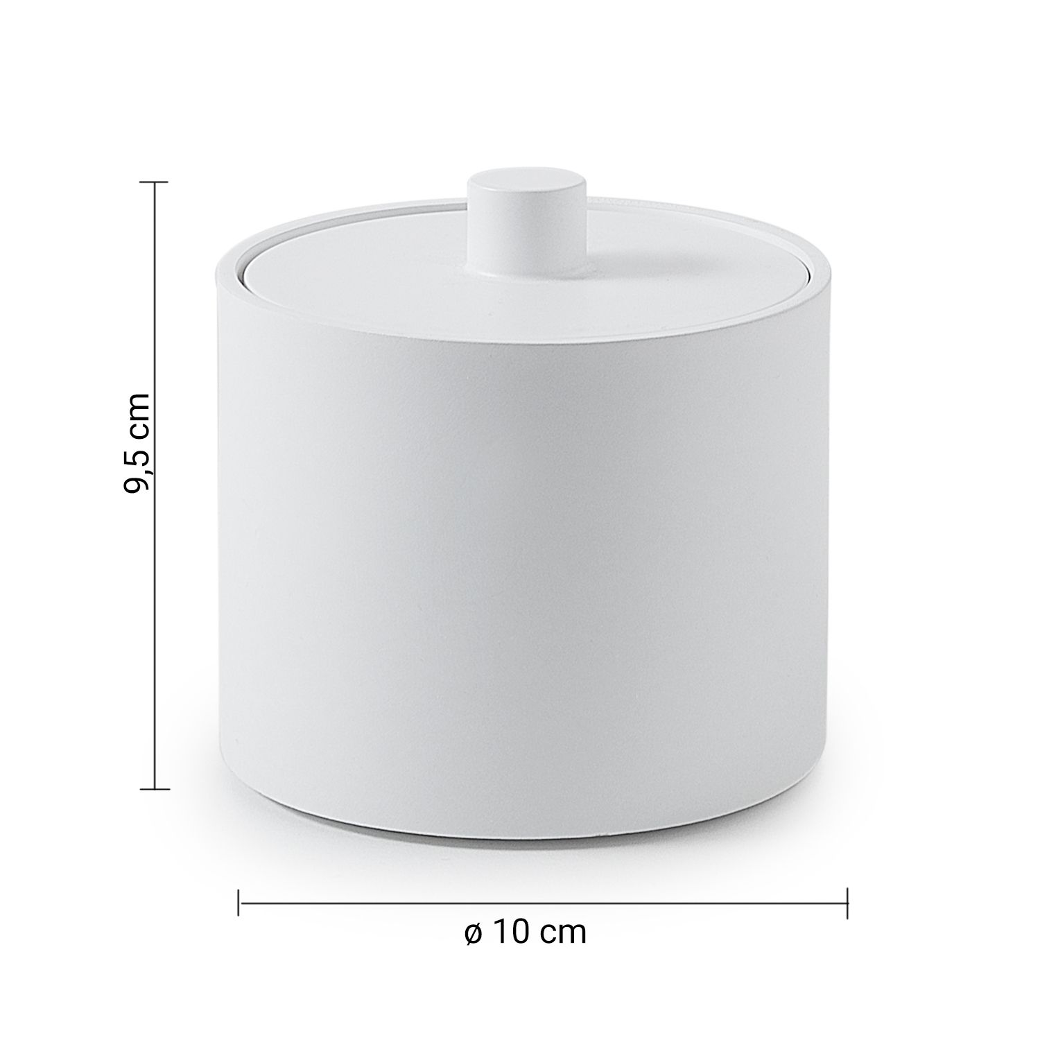 Купить gedy brenda, настольный круглый контейнер с крышкой, цвет белый матовый оптом