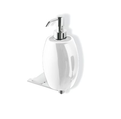 Купить stil haus aria, настенный белый керамический дозатор, цвет хром оптом
