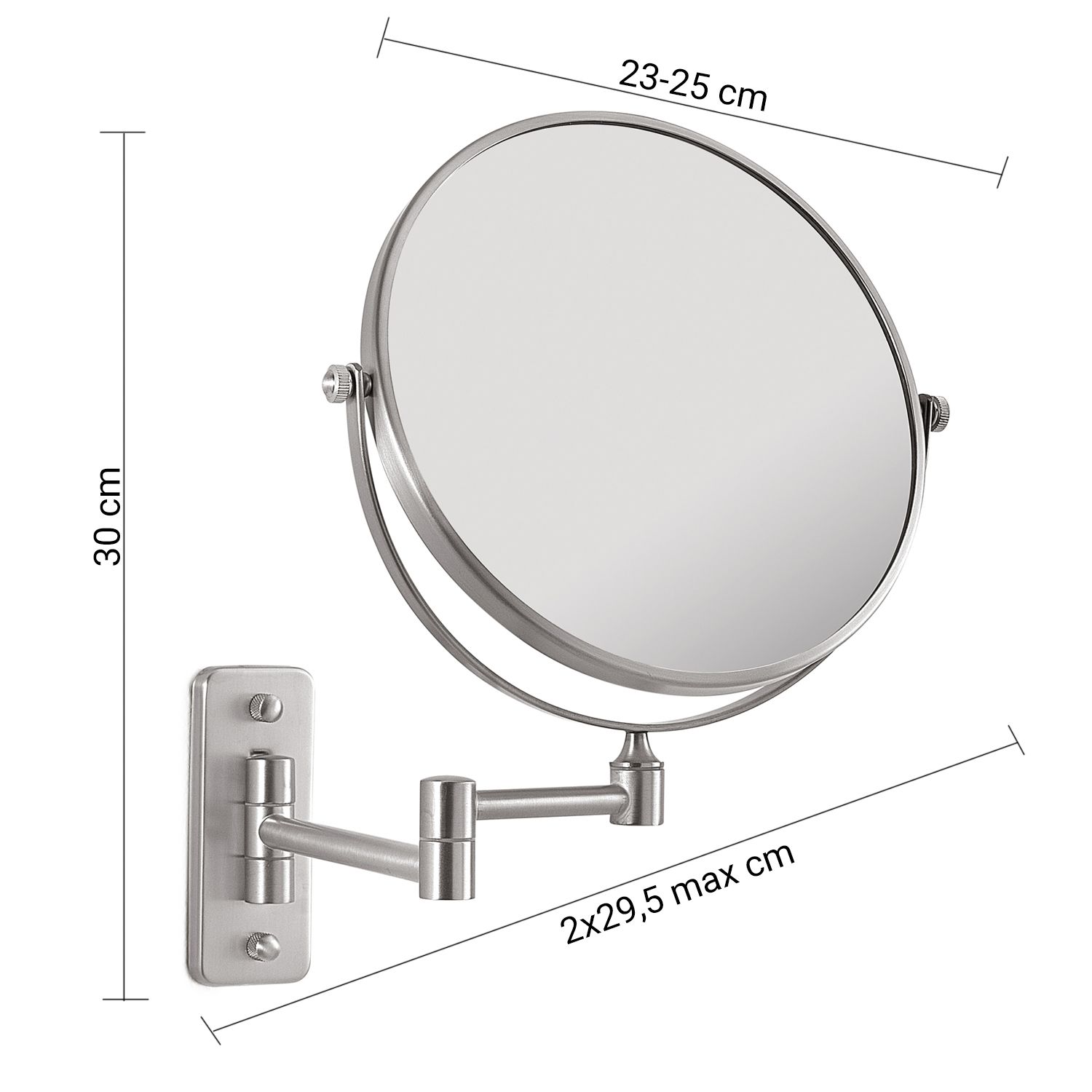 Купить gedy gaia, настенное круглое поворотное косметическое зеркало (3x) со складным механизмом, цвет зачищенный хром оптом