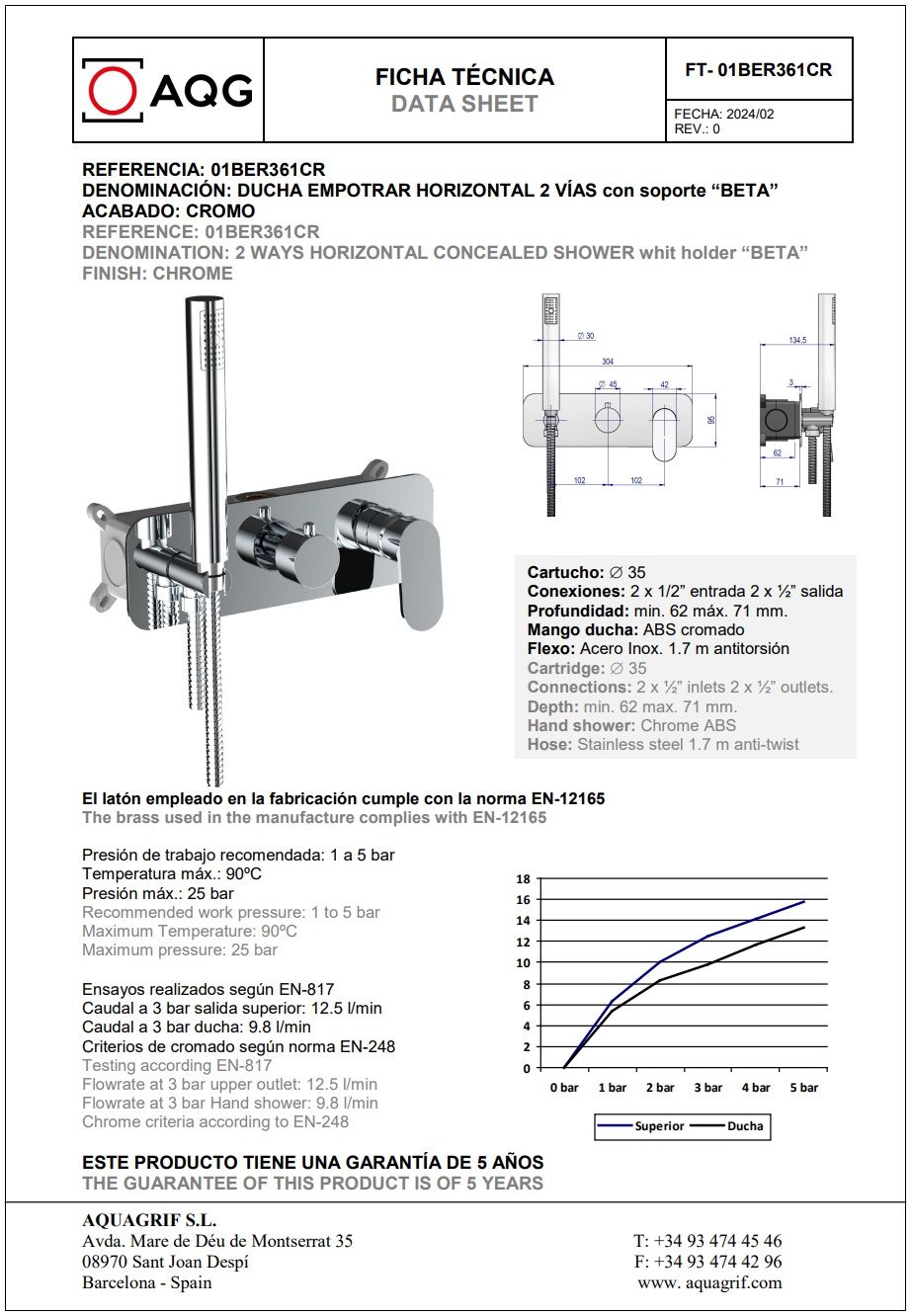 Купить aqg beta, душевой комплект er241 на 2-3 потребителя, с настенным кронштейном, цвет хром оптом Купить aqg beta, душевой комплект er241 на 2-3 потребителя, с настенным кронштейном, цвет хром оптом