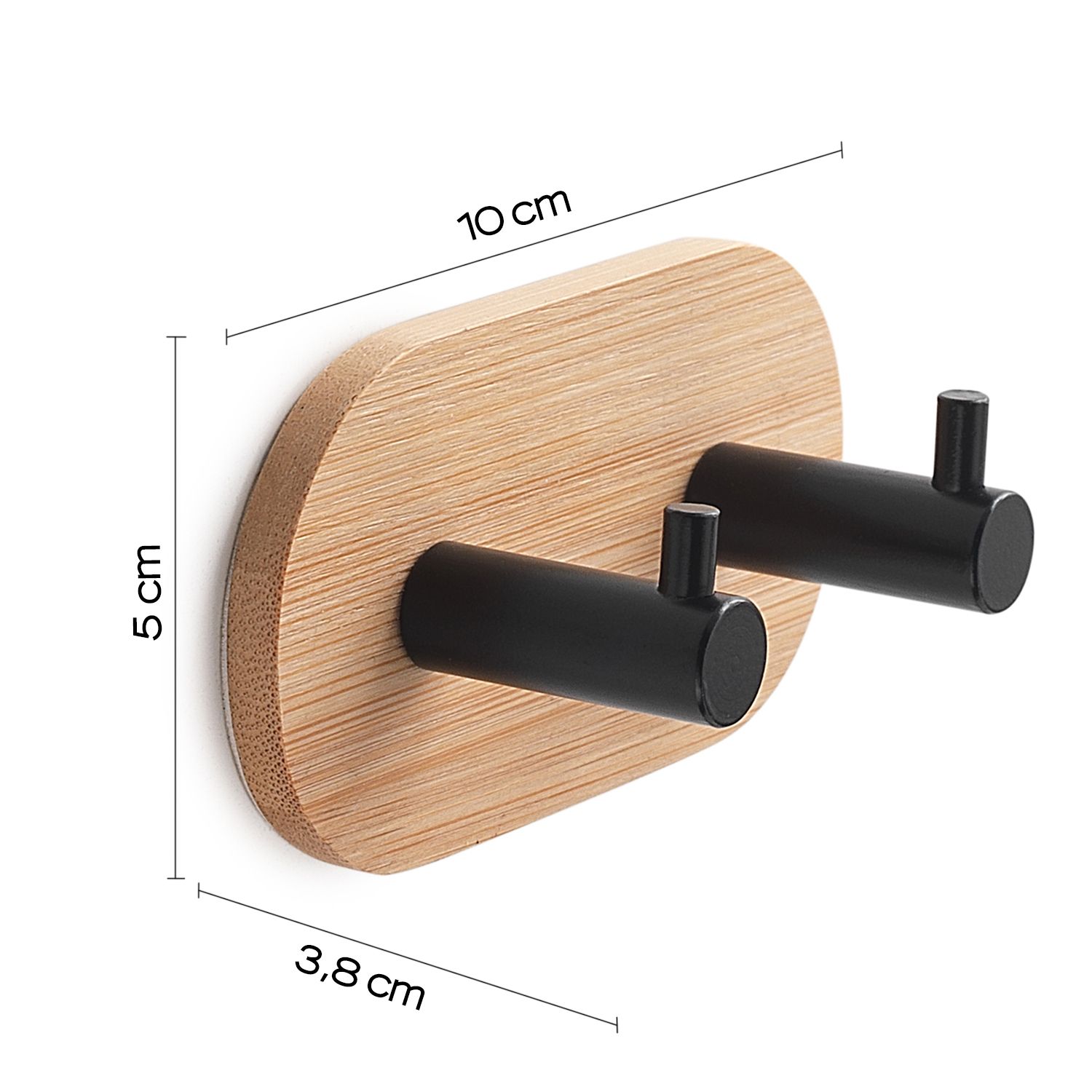 Купить gedy juncos, крючок двойной, цвет черный матовый/бамбук оптом