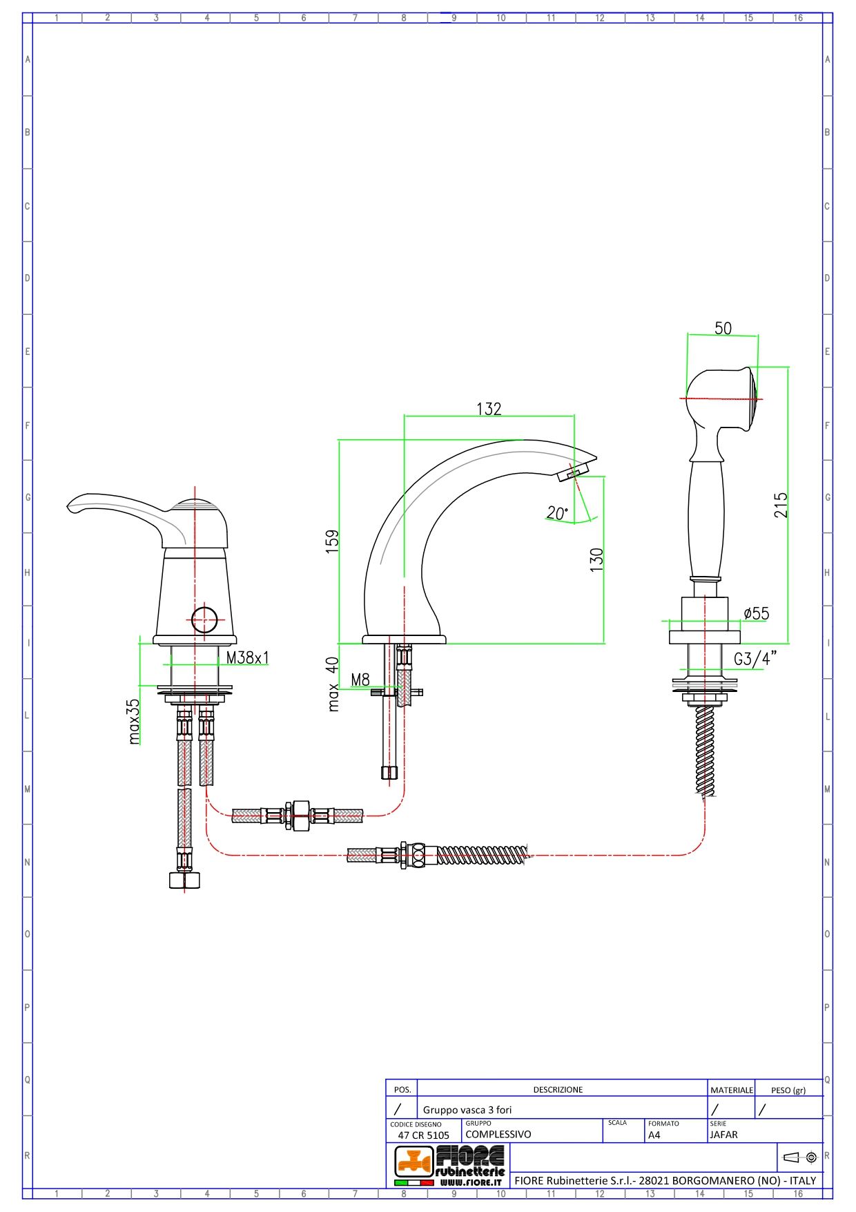 Купить смесители fiore jafar, комплект смесителя на борт ванны (излив 13,2 см), на 3 отверстия, с набором для душа, цвет хром оптом