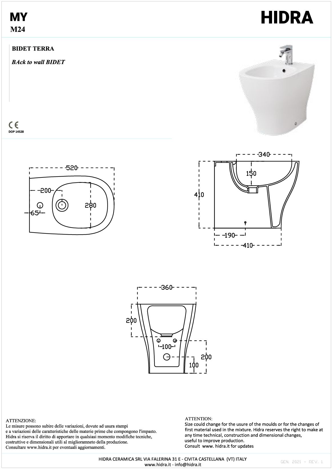 Купить hidra my, напольное биде c крепежом, 52x36x41h см, цвет белый глянцевый оптом