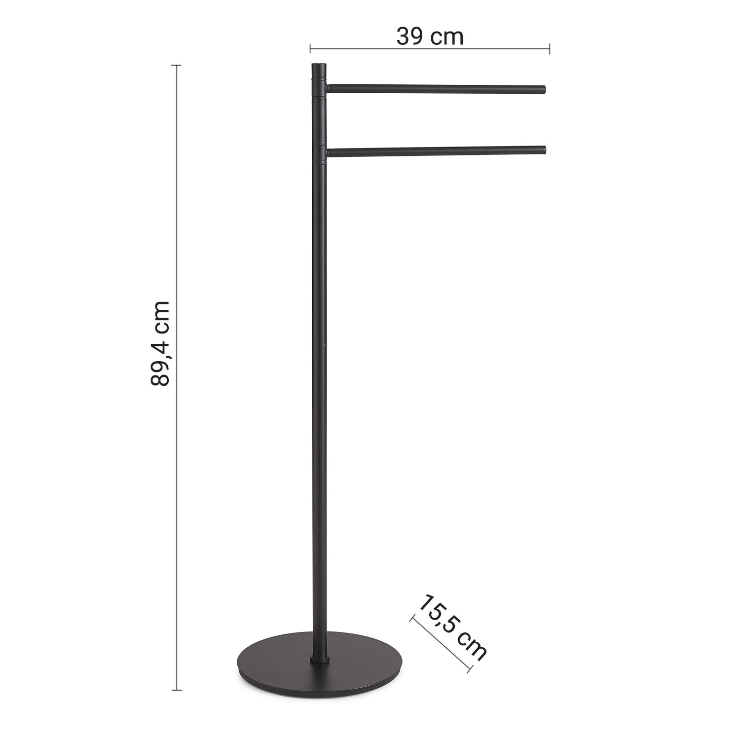 Купить gedy mida, стойка: 2 полотенцедержателя, цвет черный матовый оптом