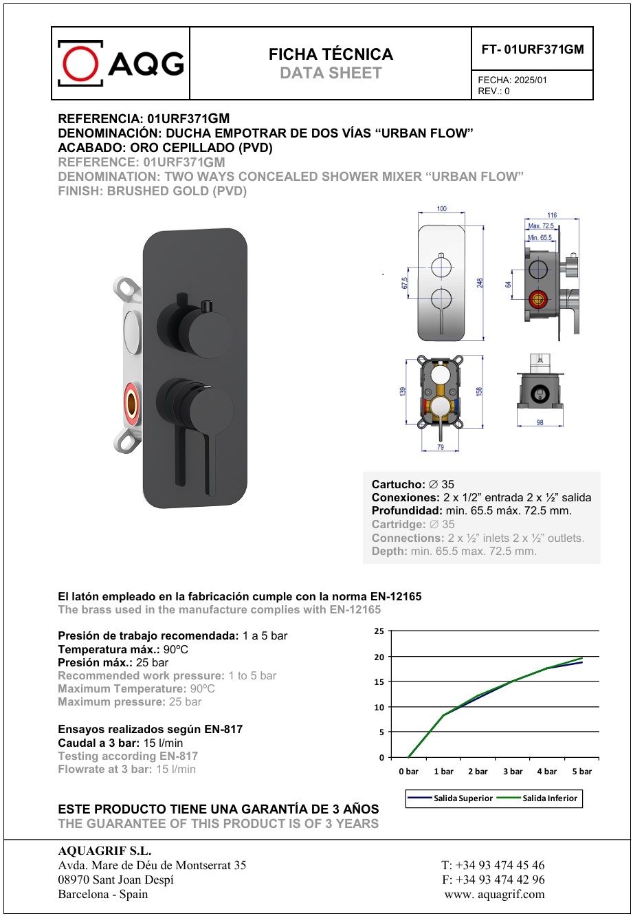 Купить aqg urban flow, встраиваемый смеситель для душа на 2 выхода, с дивертером, цвет оружейная сталь (pvd) оптом Купить aqg urban flow, встраиваемый смеситель для душа на 2 выхода, с дивертером, цвет оружейная сталь (pvd) оптом