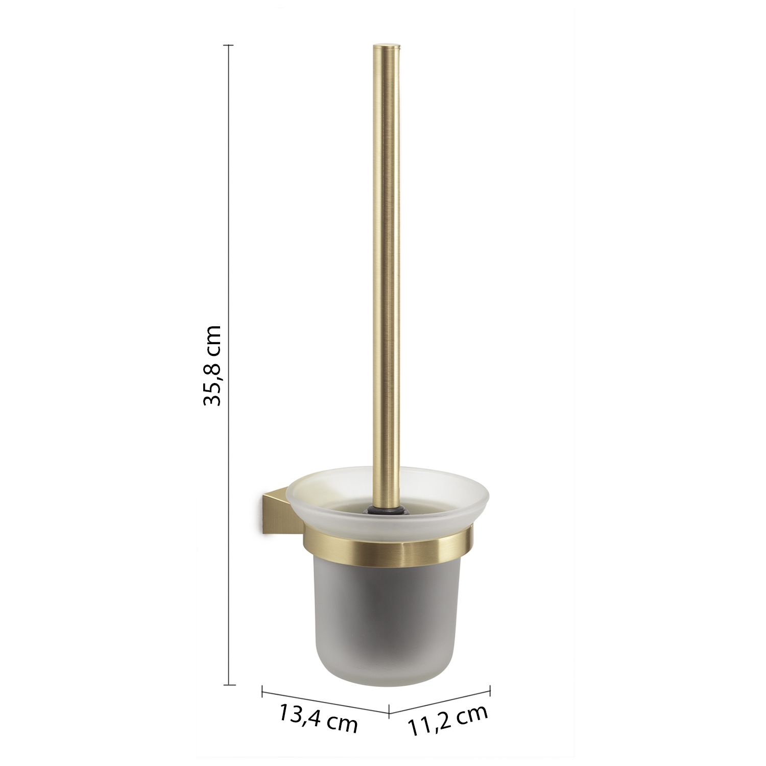 Купить gedy tonale, настенный стеклянный ерш, цвет матовое золото оптом