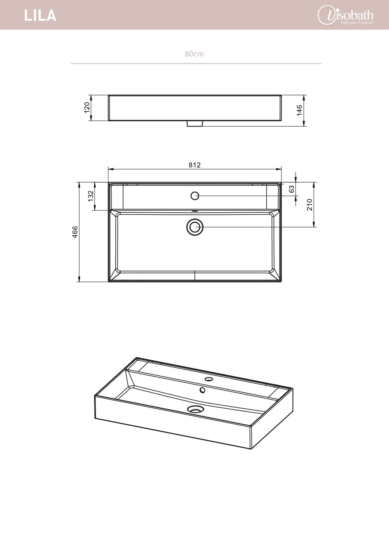 Купить visobath, керамическая раковина lila 80 см, цвет белый глянцевый оптом