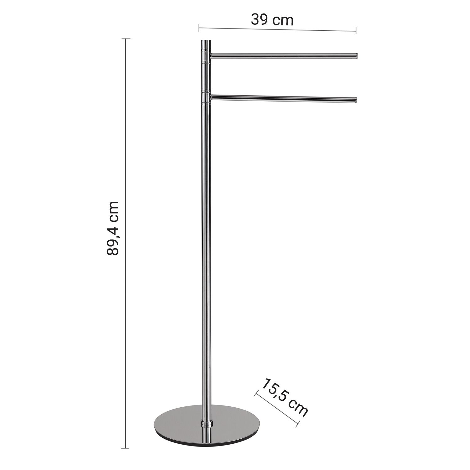Купить gedy mida, стойка: 2 полотенцедержателя, цвет хром оптом