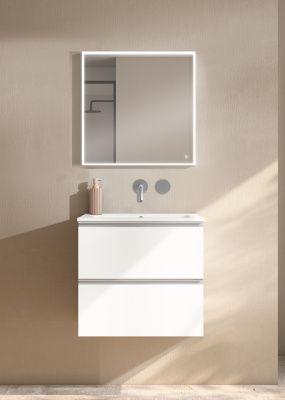 Купить visobath granada, тумба 60 см, 2 ящика c хромированными ручками, цвет белый матовый лак (b-ada) оптом