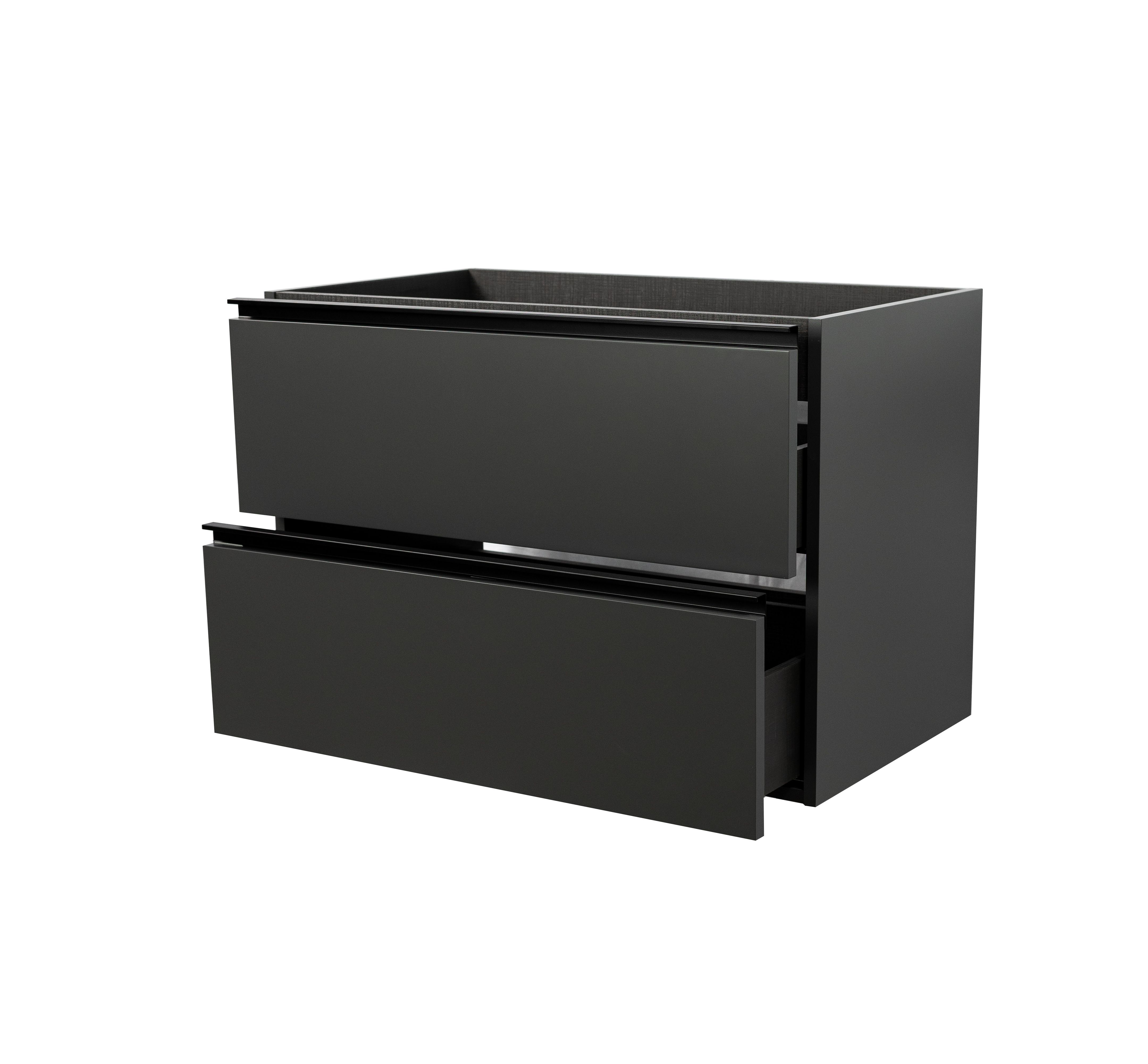 Купить visobath granada, тумба 80 см, 2 ящика c черными ручками, цвет пепельный матовый лак (ceniza) оптом