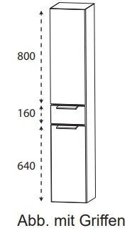 Купить puris slim line, высокий шкаф 30 см правый (2 двери, 1 ящик), цвет лак карбон