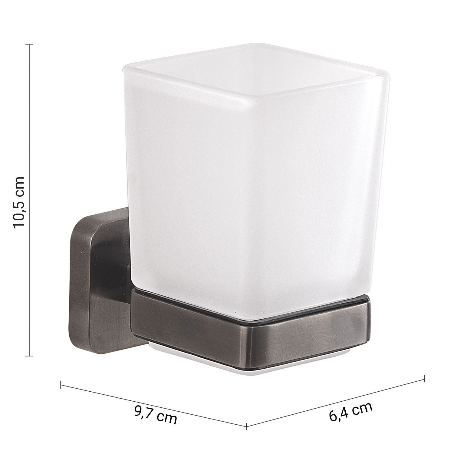 Купить gedy tonga, настенный стеклянный стакан, цвет оружейная сталь оптом