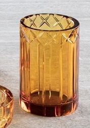 Купить stil haus queen ambra, настольный стакан из хрусталя, цвет янтарь оптом