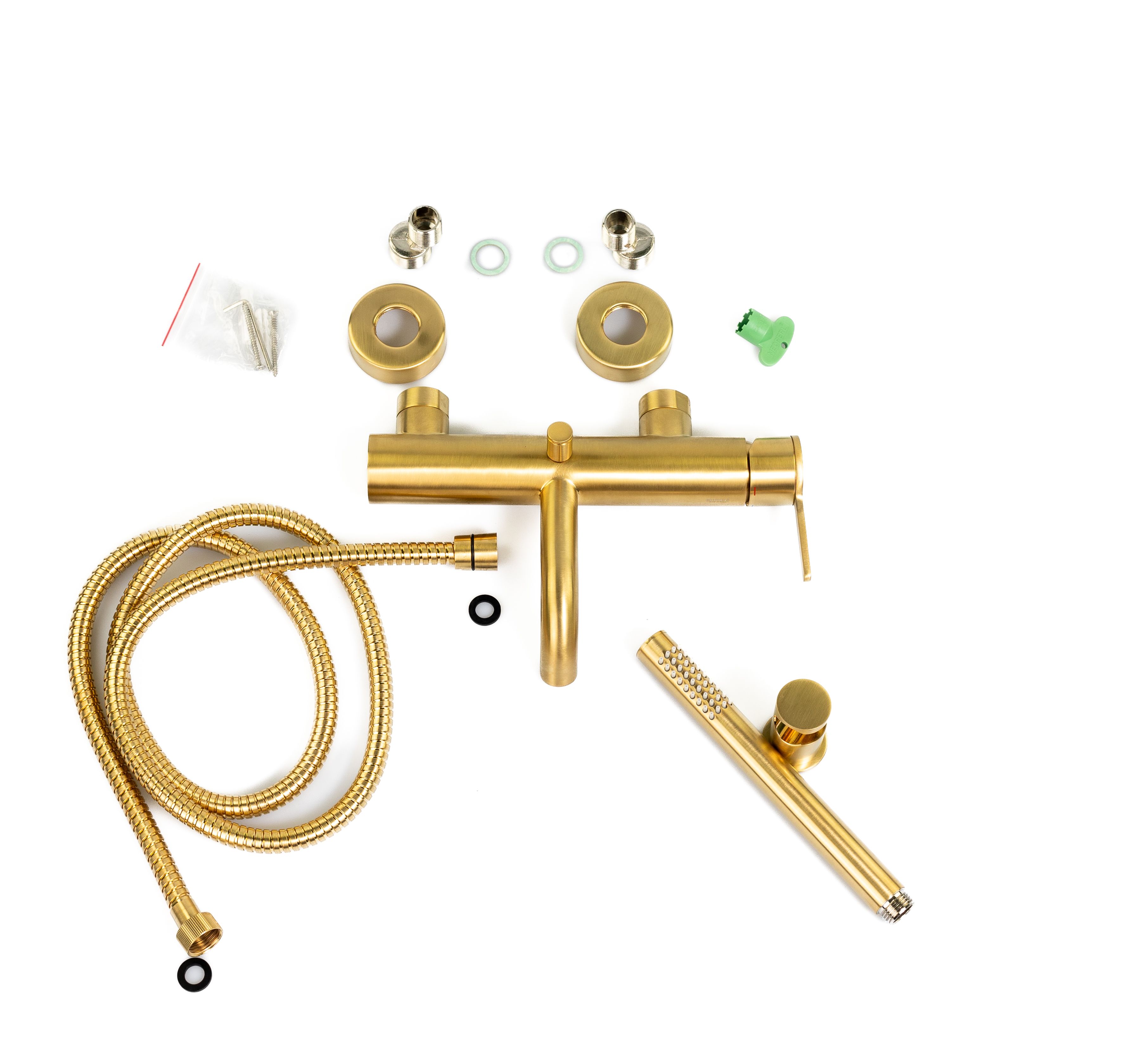 Купить смесители Emmevi Filobrass, однорычажный смеситель для ванны (излив 18,2 см), с набором для душа, цвет брашированное золото оптом Купить смесители Emmevi Filobrass, однорычажный смеситель для ванны (излив 18,2 см), с набором для душа, цвет брашированное золото оптом