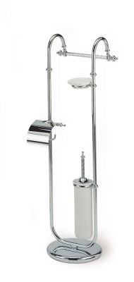Купить stil haus giunone, стойка: мыльница + бумаг. + полотенцедержатель + ерш, цвет хром оптом