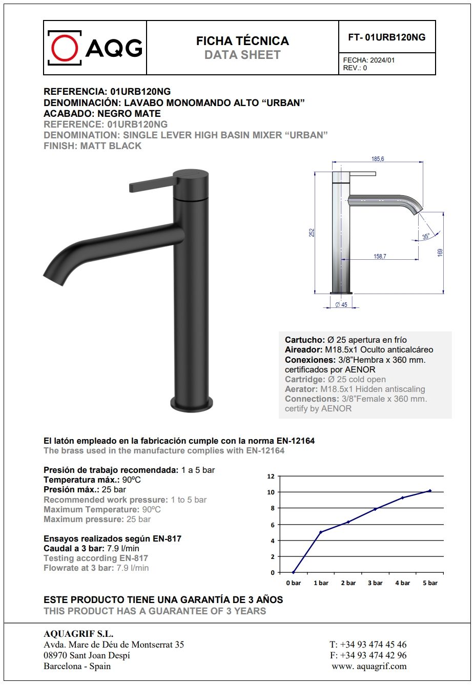 Купить aqg urban, высокий однорычажный смеситель для раковины без донного клапана, цвет черный матовый оптом Купить aqg urban, высокий однорычажный смеситель для раковины без донного клапана, цвет черный матовый оптом