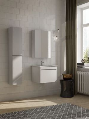 Купить ibx berta 100 см: тумба (1 ящик) и белая керамическая раковина, цвет мебели белый глянцевый оптом