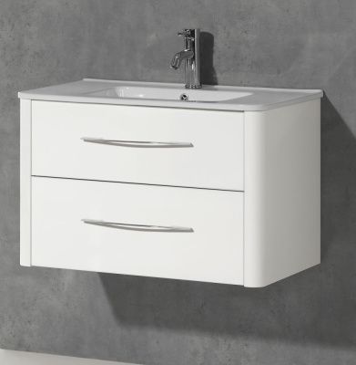 Купить ibx asun 100 см: тумба (2 ящика) с ручками хром и белая керамическая раковина, цвет мебели капучино глянцевый оптом