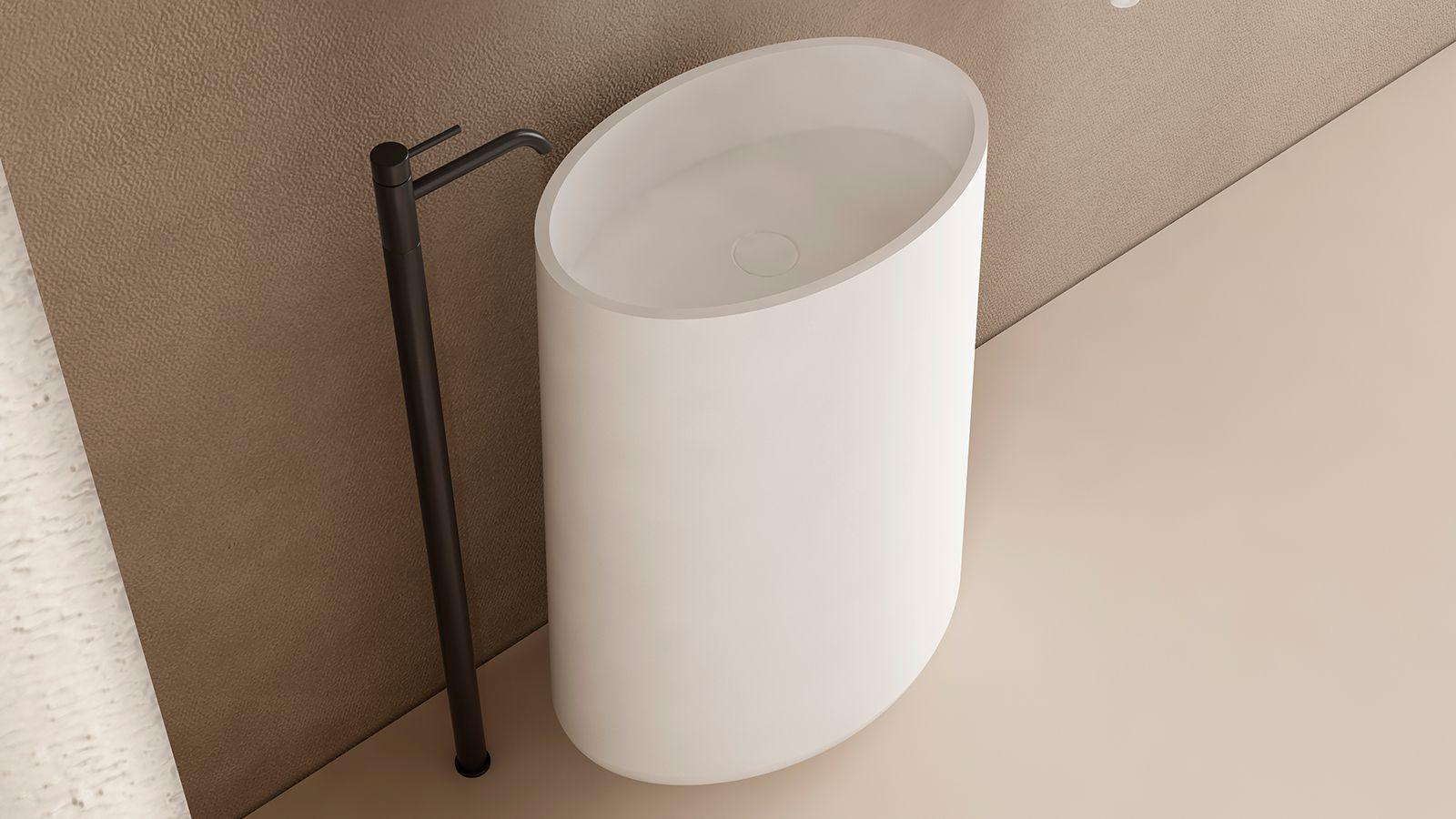 Купить zenon elipse, напольная раковина овальной формы, 54х36хh85 см, цвет белый матовый оптом Купить zenon elipse, напольная раковина овальной формы, 54х36хh85 см, цвет белый матовый оптом