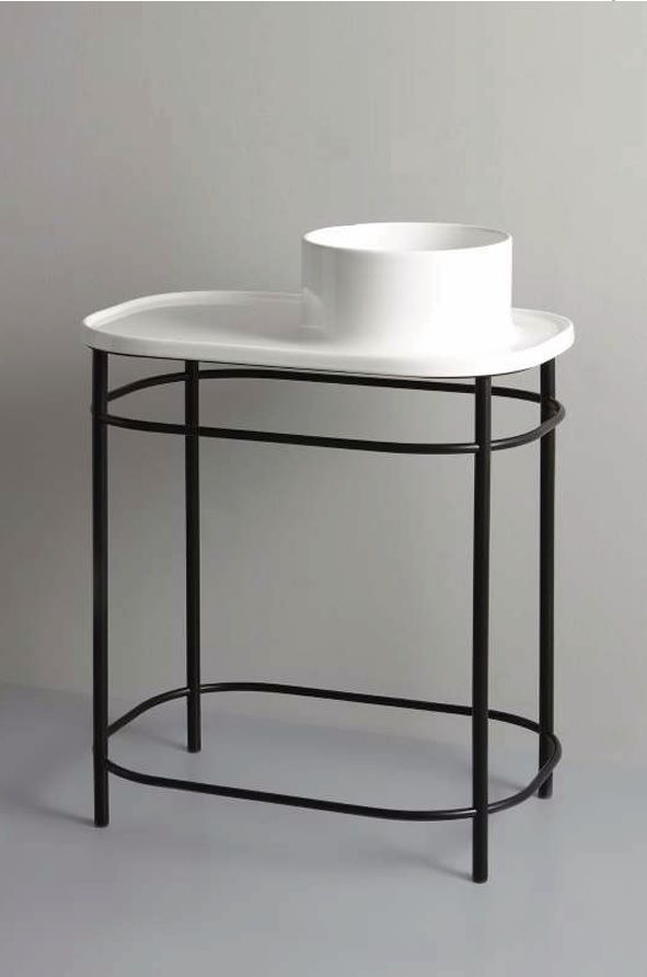 Купить для ванной комнаты white ceramic upper, комплект консоль w11080m + раковина без отв. под смеситель w3007, цвет черный матовый оптом