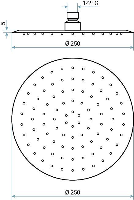 Купить emmevi filoinox, круглый ультратонкий верхний душ ø25 см, антикальковый, подключение 1/2", из нержавеющей стали оптом Купить emmevi filoinox, круглый ультратонкий верхний душ ø25 см, антикальковый, подключение 1/2", из нержавеющей стали оптом