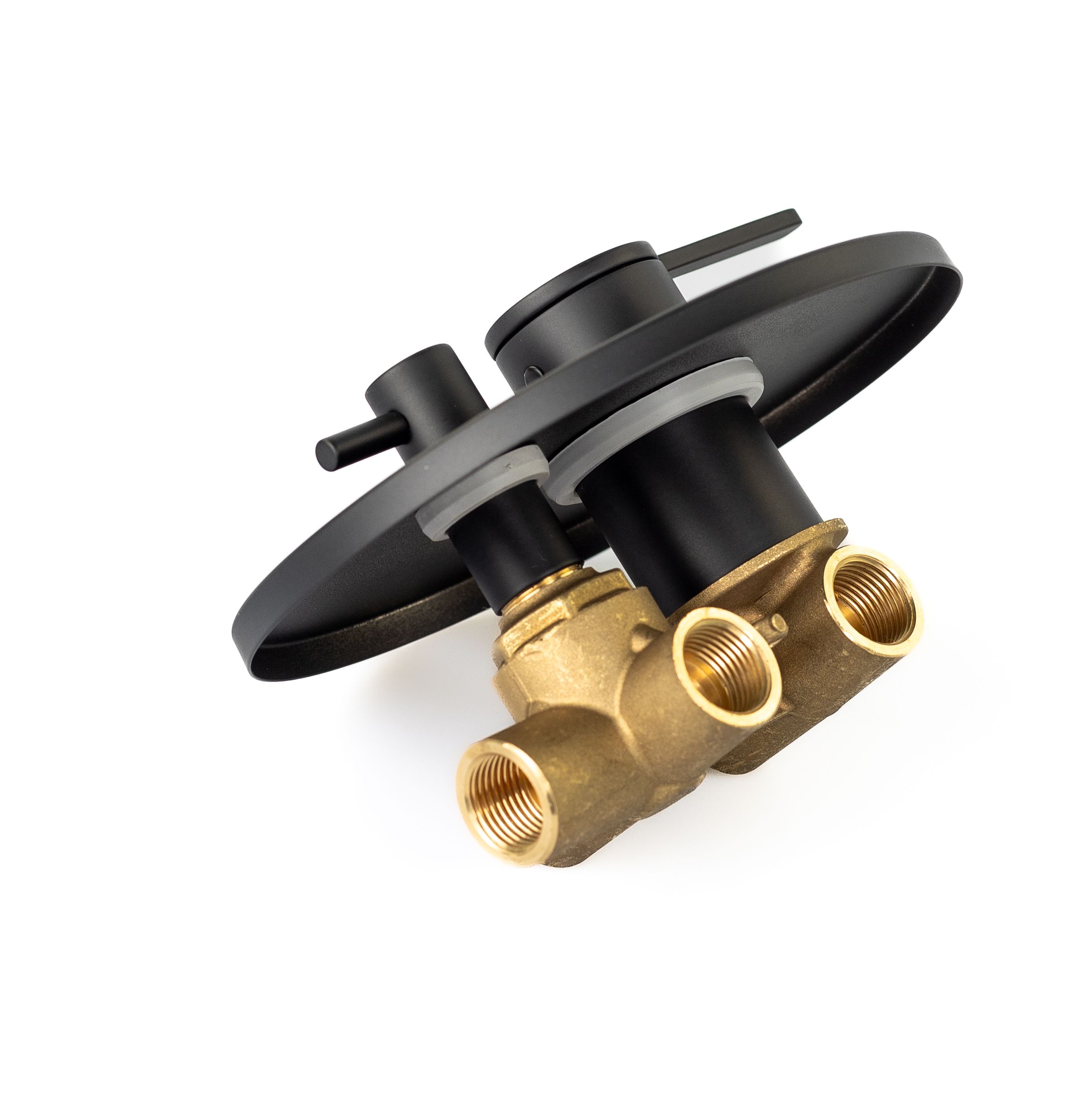 Купить смесители Emmevi Filobrass, однорычажный встраиваемый смеситель для душа с рычажным дивертером, на 3 выхода, цвет черный матовый оптом Купить смесители Emmevi Filobrass, однорычажный встраиваемый смеситель для душа с рычажным дивертером, на 3 выхода, цвет черный матовый оптом