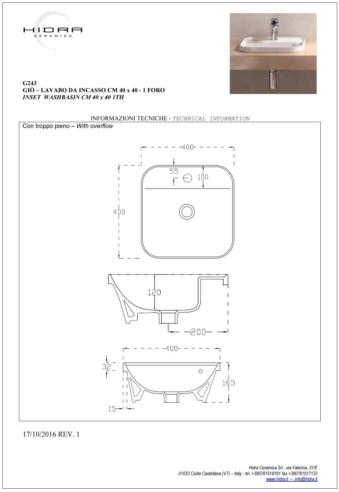 Купить hidra gio,  встраиваемая квадратная раковина с закругленными краями 40x40x16,5h см, цвет черный матовый оптом Купить hidra gio,  встраиваемая квадратная раковина с закругленными краями 40x40x16,5h см, цвет черный матовый оптом