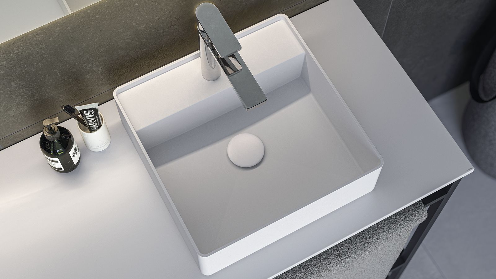 Купить zenon tamesis, накладная раковина квадратной формы с отверстием под смеситель, 36х36х11,5 см, цвет белый матовый оптом Купить zenon tamesis, накладная раковина квадратной формы с отверстием под смеситель, 36х36х11,5 см, цвет белый матовый оптом