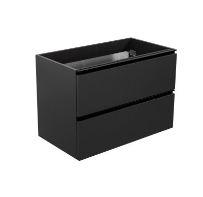 Купить visobath granada, тумба 80 см, 2 ящика c черными ручками, цвет пепельный матовый лак (ceniza) оптом