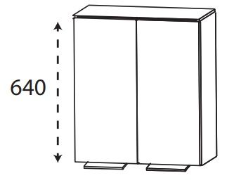 Купить puris slim line, верхний шкаф 60 см (2 двери), цвет лак карбон