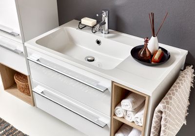 11011_18 MARLIN BAD 3250_80cm_Weiss Glanz_Eiche Struktur Nachbildung