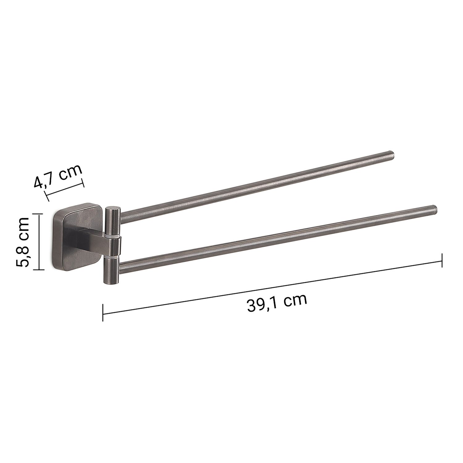 Купить gedy tonga, полотенцедержатель двойной поворотный, цвет оружейная сталь оптом