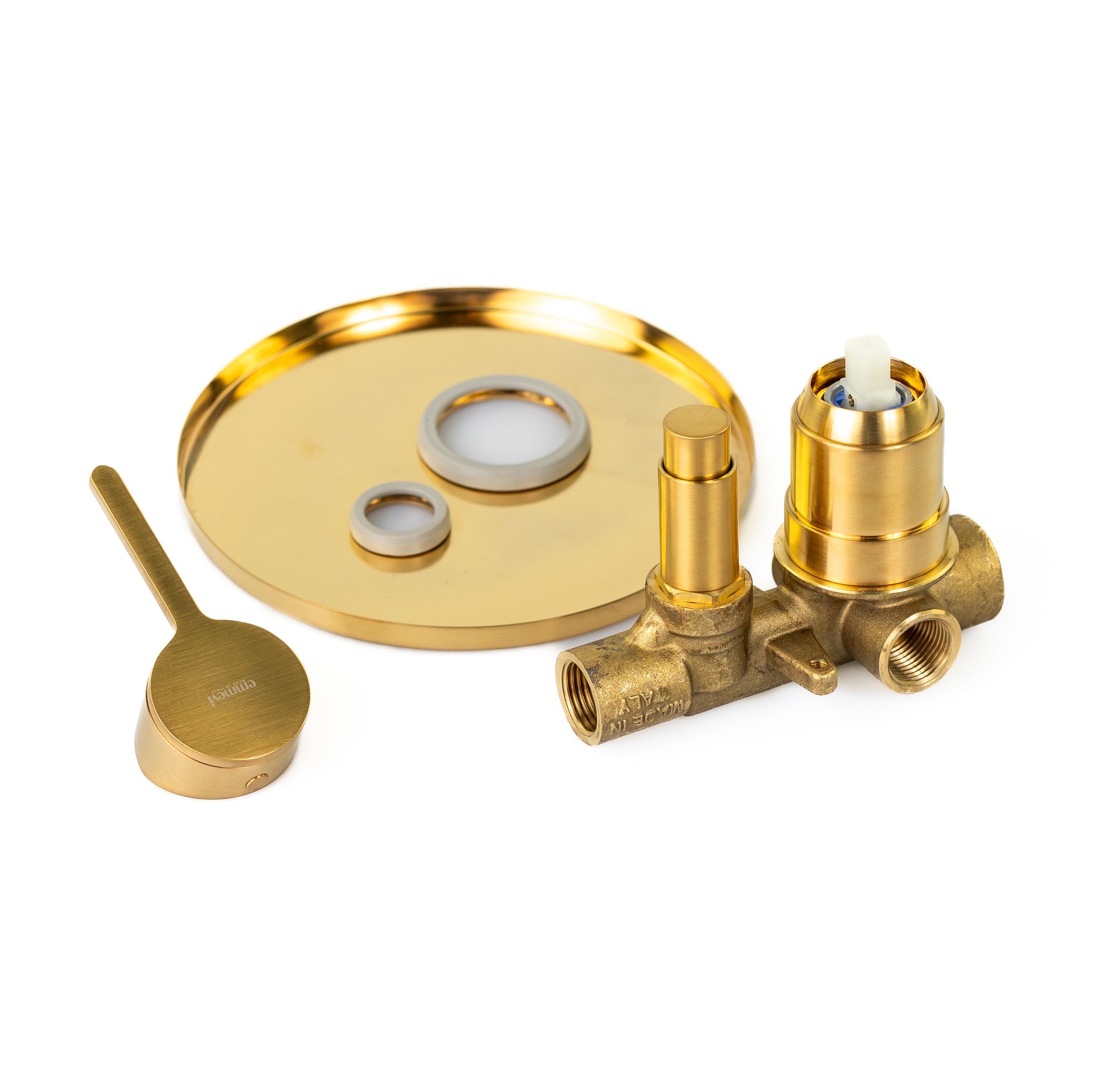 Купить смесители Emmevi Filobrass, встраиваемый в стену однорычажный смеситель для душа на 2 выхода, с кнопочным дивертером, цвет брашированное золото оптом Купить смесители Emmevi Filobrass, встраиваемый в стену однорычажный смеситель для душа на 2 выхода, с кнопочным дивертером, цвет брашированное золото оптом