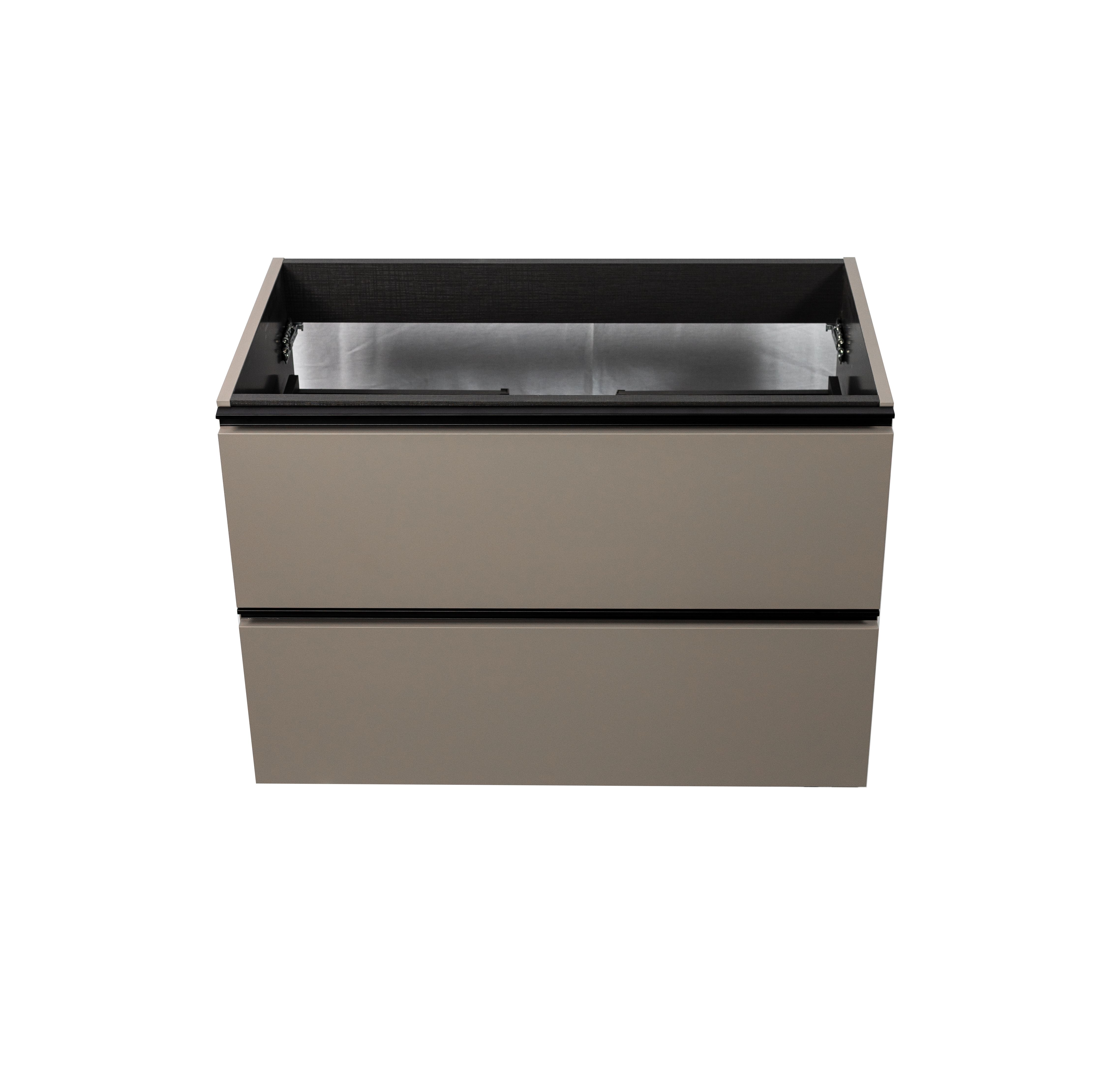 Купить visobath granada, тумба 80 см, 2 ящика c черными ручками, цвет кварцевый матовый лак (quarzo) оптом