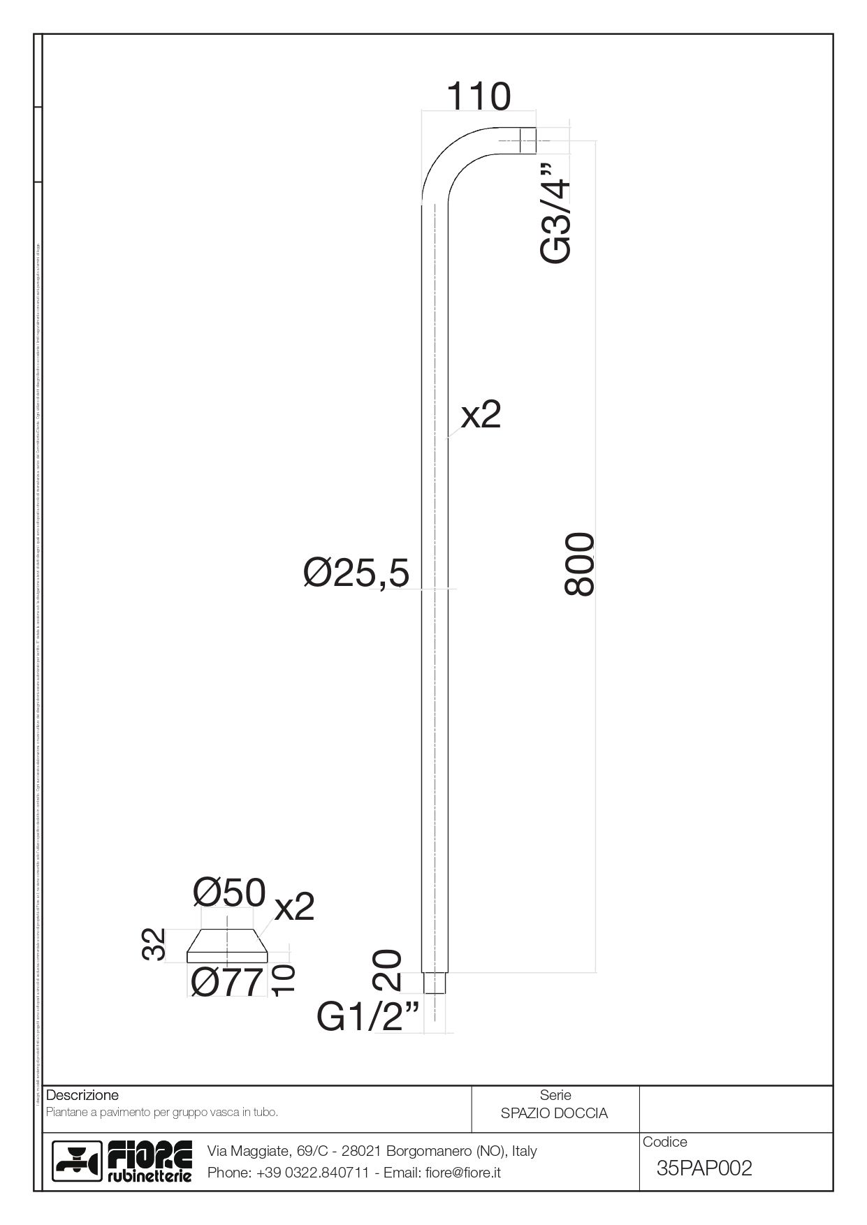 Купить fiore shower, напольные колонны с подключением к смесителю для ванны, цвет хром оптом