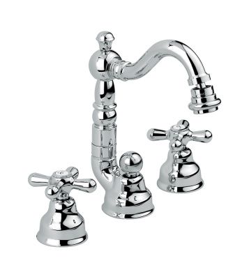 Купить смесители Emmevi Deco Old, двухвентильный смеситель для биде на 3 отверстия, с донным клапаном, цвет хром оптом