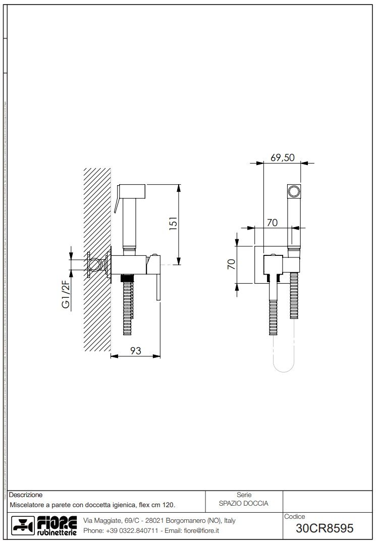 Купить fiore shower, набор гигиенического душа квадратной формы, со смесителем на х/г воду, цвет сталь оптом